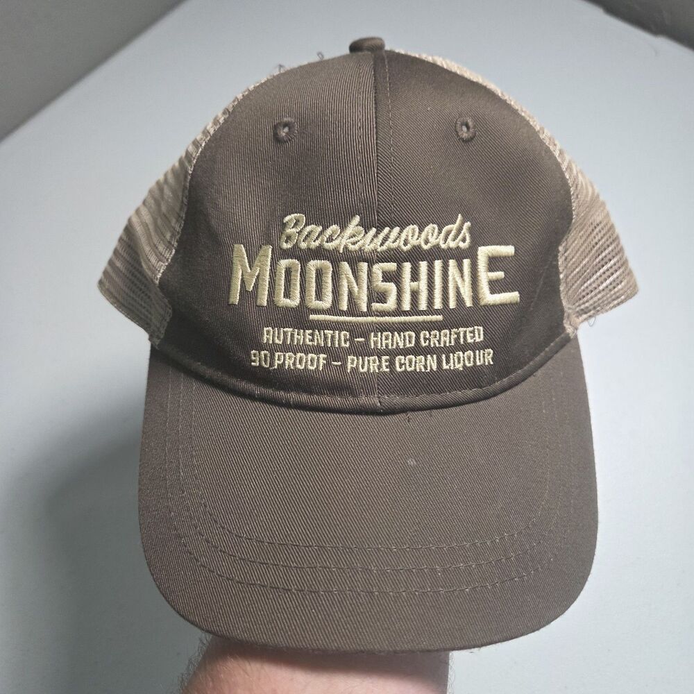 Backwoods Moonshine Trucker Hat Brown Tan Mesh Snapback Cap Infinity OSFM Mens